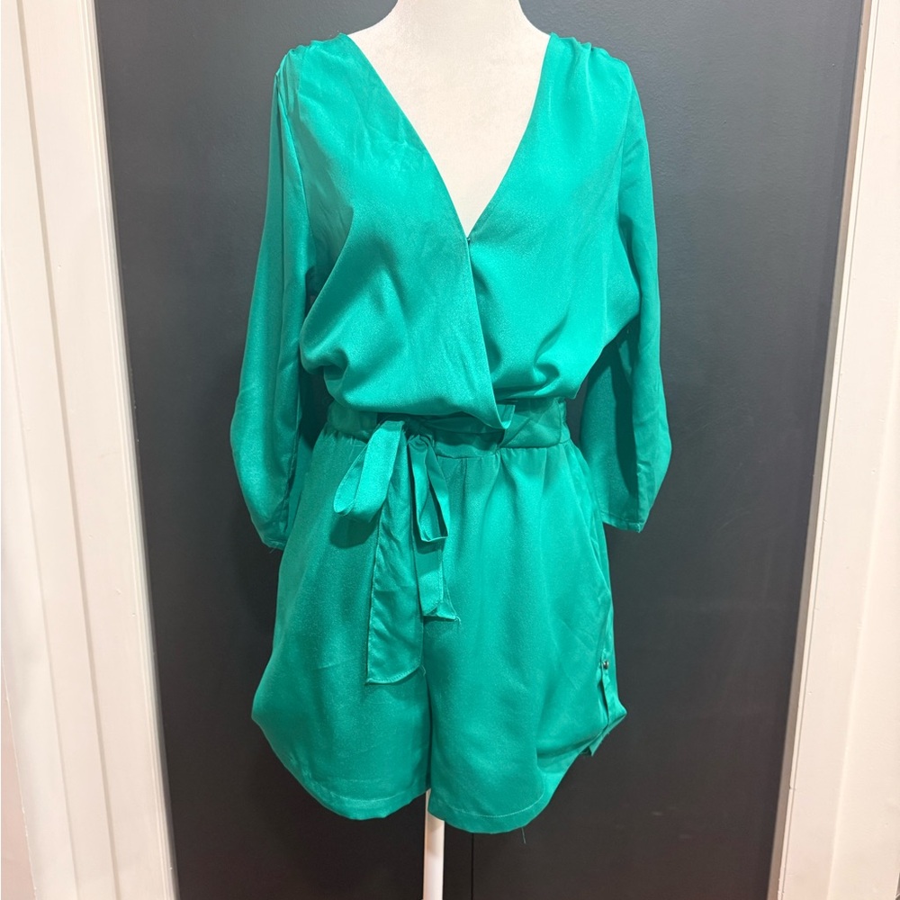 5/48 Emerald Green Long Sleeve Romper